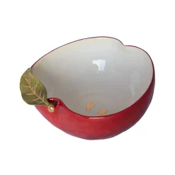 Rockett St George Apple Bowl with Gold Detail, 19.5x21cm
