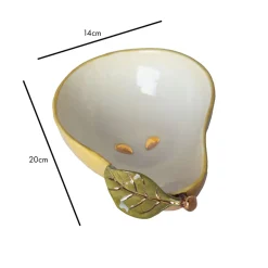 Rockett St George Pear Bowl with Gold Detail, 14x20cm