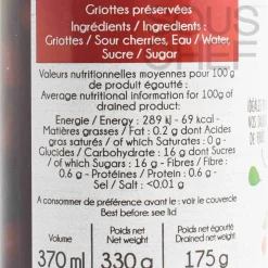 Sabarot Pitted Morello Cherries (Griottes), 370ml