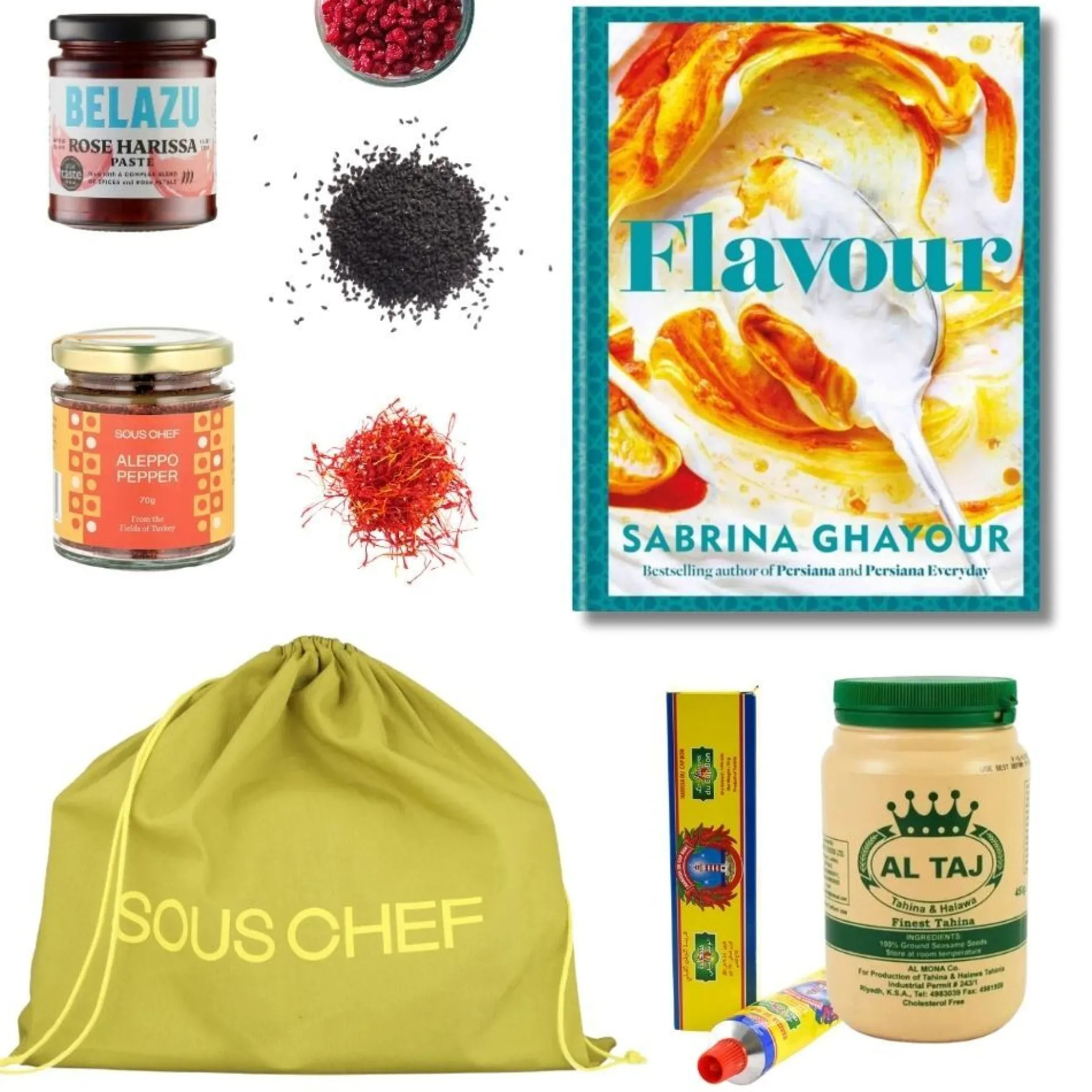 Sabrina Ghayour Flavour Cookbook & Ingredients Set