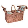 Saint-Germain Green Gingham Picnic Basket, 4 Person