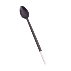 Sarah Petherick Black & White Horn Kitami Long Dessert Spoon, 20cm