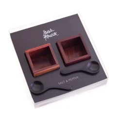 Sarah Petherick Rosewood Salt & Pepper Pots with Black Horn Spoons