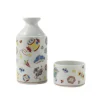 Seikou Porcelain Patterned Sake Jug and Cup