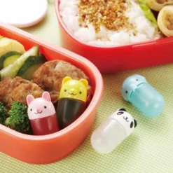 Set of 4 Animal Sauce Bottles for Lunch Box