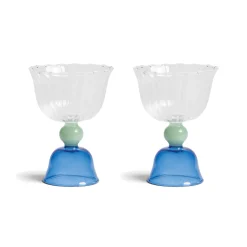 Set of 2 Blue Tulip Coupe Glasses
