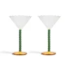 Set of 2 Bubble Stem Martini Glasses