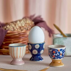 Set of 3 Eviaya Patterned Egg Cups