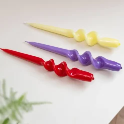 Set of 3 Pink Spiral Candles