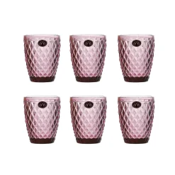 Set of 6 Purple Diamond Tumblers, 270ml