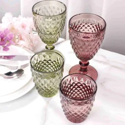 Set of 6 Purple Diamond Tumblers, 270ml