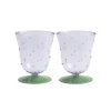 Set of 2 Purple Dotted Water Glasses, 200ml