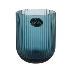 Set of 6 Ribbed Blue Tumblers, 270ml