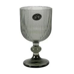 Set of 6 Ribbed Green Wine Glasses, 255ml