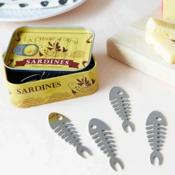 Set of 6 Sardine Snacking Forks in a Tin