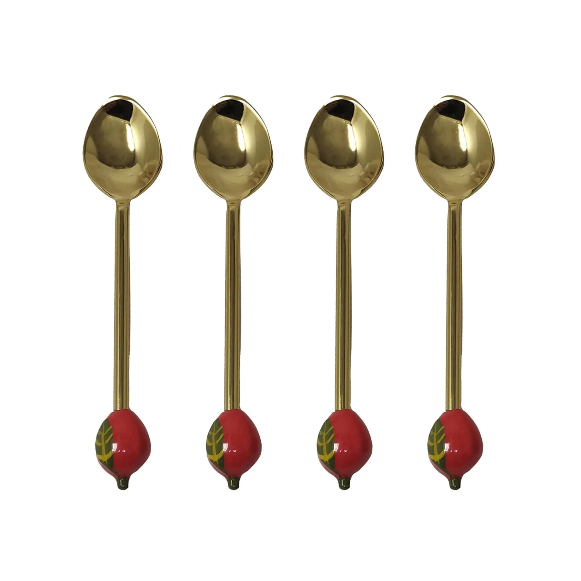 Set of 4 Strawberry Dessert Spoons