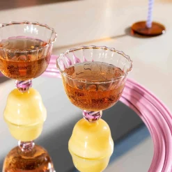 Set of 2 Yellow Tulip Coupe Glasses, 200ml