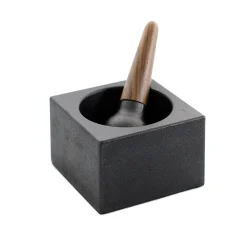Skeppshult Contemporary Cast Iron & Walnut Pestle & Mortar