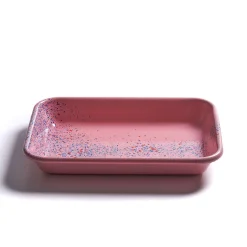 Splatter Fest Enamel Roasting and Serving Dish, Pink