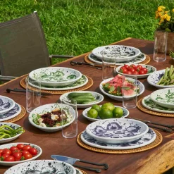 Splatter Madness Enamel Oval Serving Plate, Green, 31cm