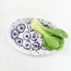 Splatter Madness Enamel Oval Serving Plate, Purple, 31cm