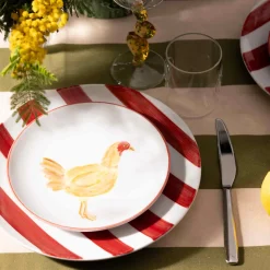 The Platera Red Stripe Porcelain Dinner Plate, 27.5cm