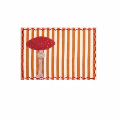 The Platera Striped Amanita Mushroom Cotton Placemat