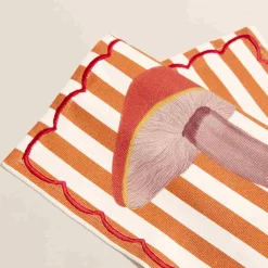 The Platera Striped Russula Mushroom Cotton Placemat