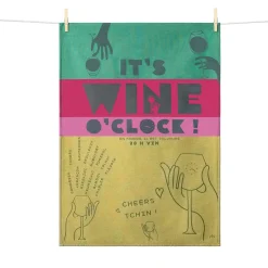 Tissage Moutet Wine O'Clock French Jacquard Tea Towel