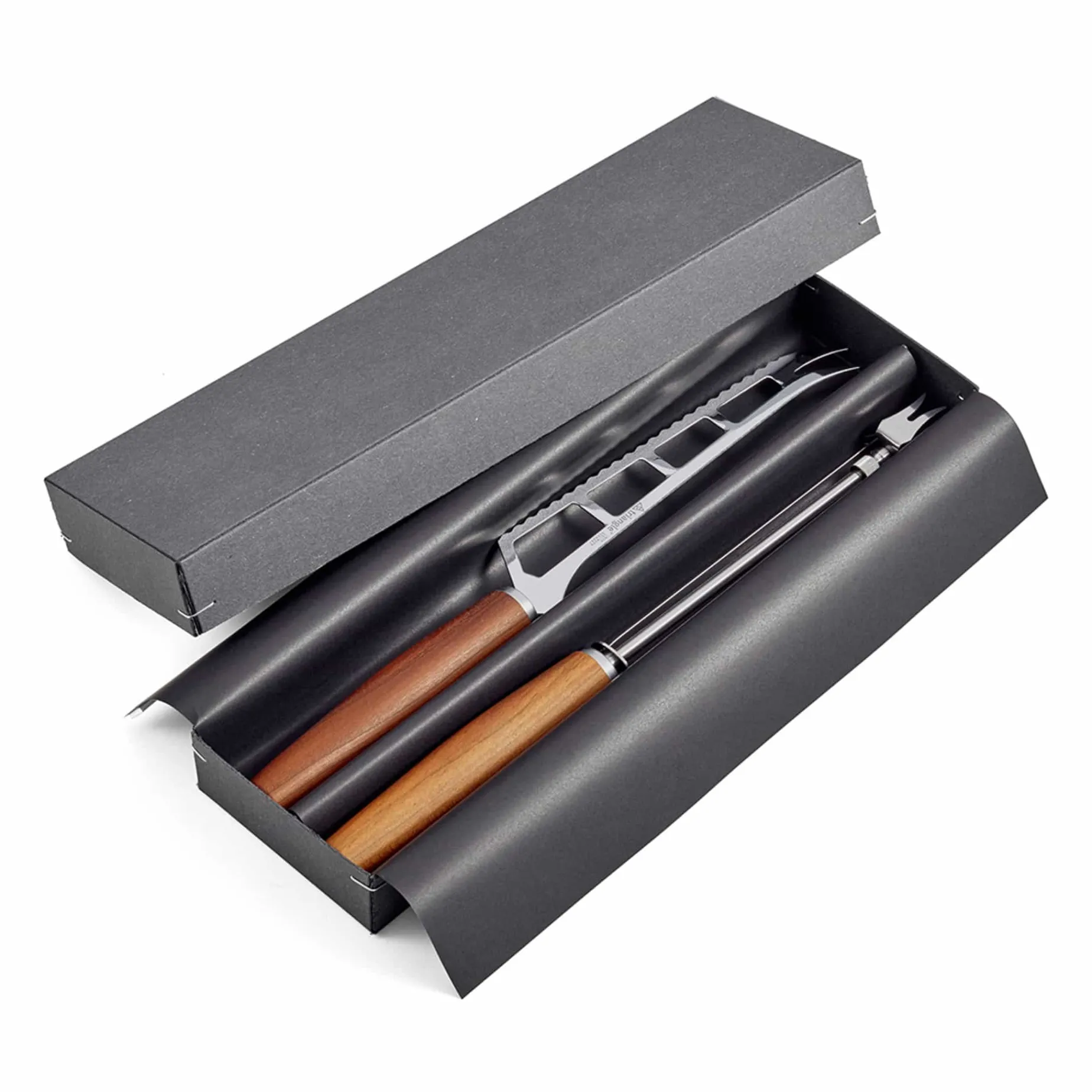 Triangle Set of 2 Cheese Knife & Slicer with Plum Wood Handle