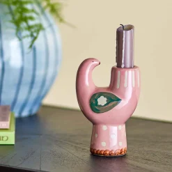Trudy Pink Bird Candle Holder