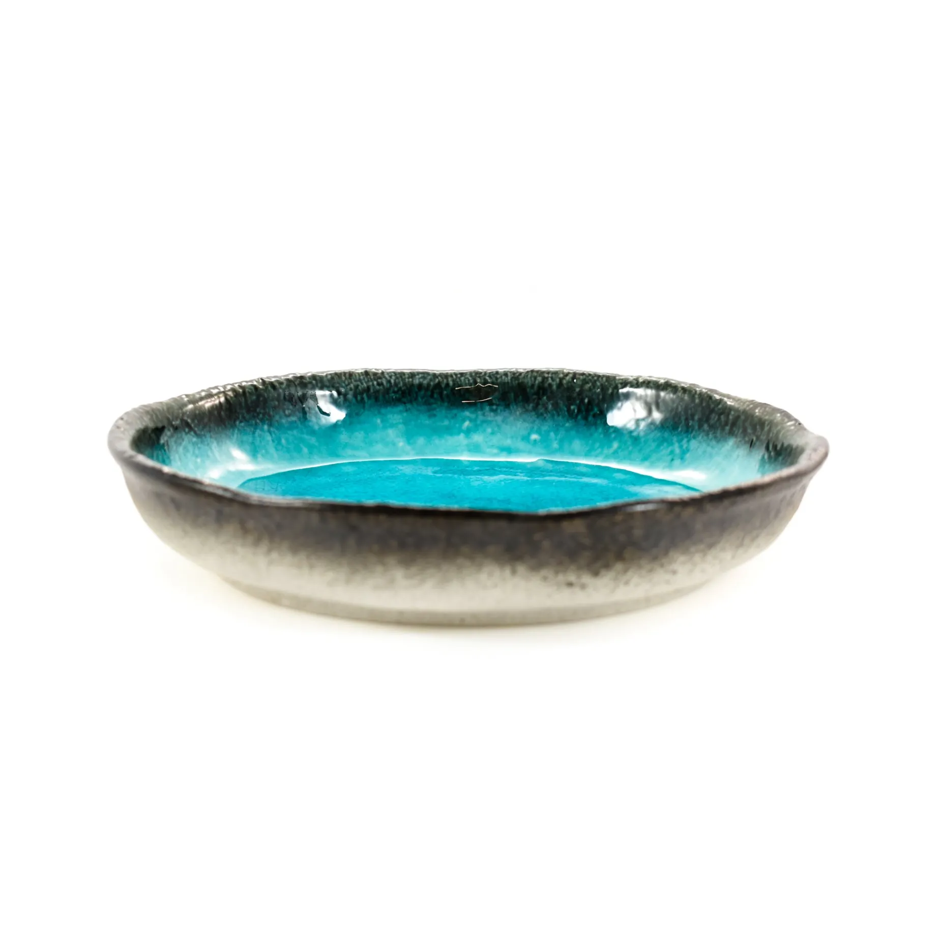 Turquoise Large Round Dish, 21.5cm dia x 4cm high