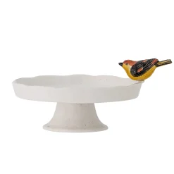 Tweet White Stoneware Cake Stand, 19cm