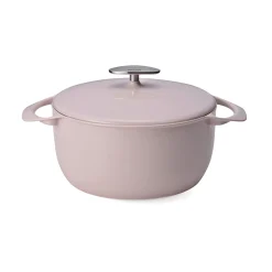 Unilloy Sakura Pink Japanese Lightweight Cast Iron Dutch Oven, 22cm
