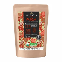 Valrhona Millot 74% 'Pure' Single Origin Organic Chocolate Couverture, 250g