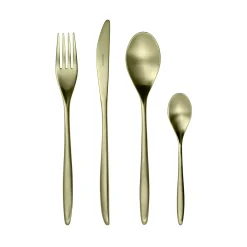 Vinci Brushed Champagne Gold 4 Piece Place Setting Cutlery Set