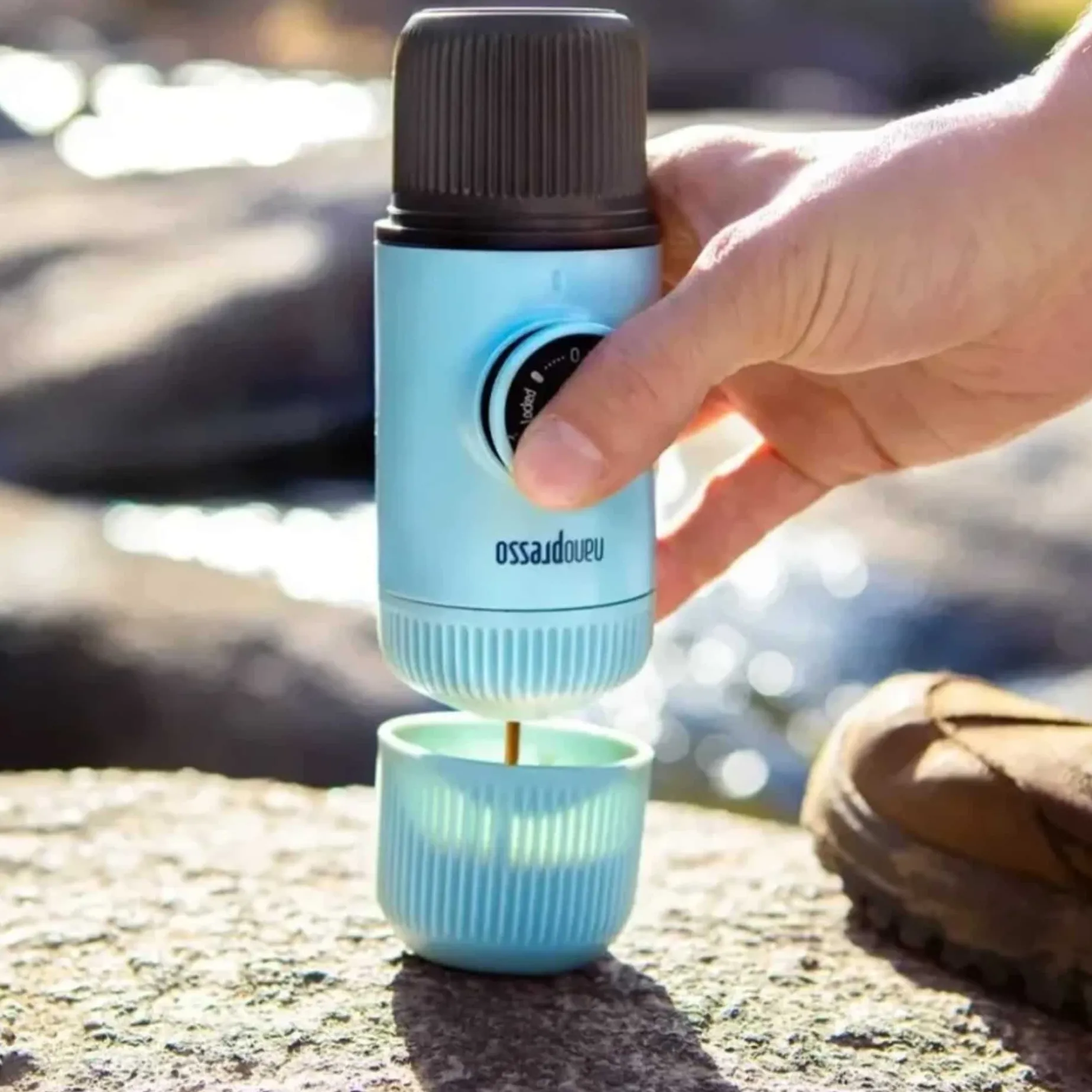 Wacaco Nanopresso Light Blue Elements Handheld Espresso Maker