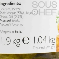 Whole Gherkins with Dill in Sweet Vinegar, 1.9kg