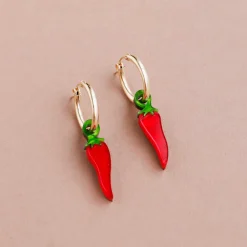 Wolf & Moon Chilli Pepper Hoop Earrings