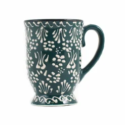 Yesil Ve Beyaz Boyali Mug with Foot, 300ml