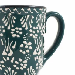 Yesil Ve Beyaz Boyali Mug with Foot, 300ml