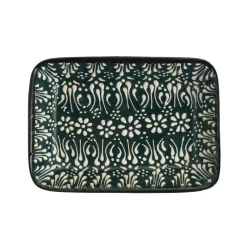 Yesil Ve Beyaz Boyali Rectangular Serving Dish, 16x11.5cm