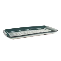 Yesil Ve Beyaz Boyali Serving Tray, 34x16.5cm