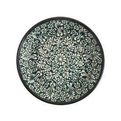 Yesil Ve Beyaz Boyali Shallow Bowl, 20.5cm