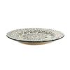 Yesil Ve Beyaz Boyali Wavy Serving Platter, 31.5cm